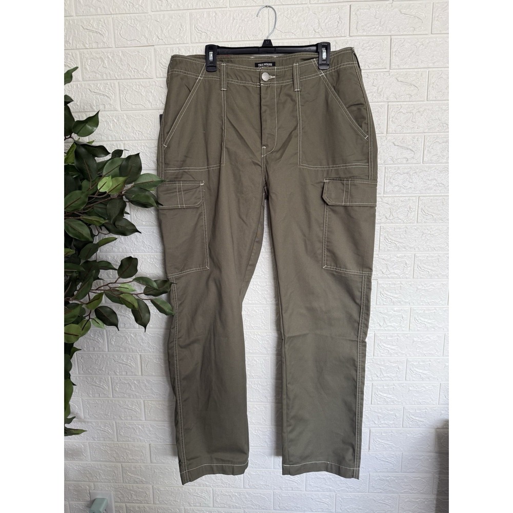 True Religion Mens Baggy SN Cargo Pants Khaki Kalamata 34 700248